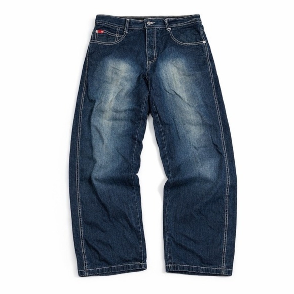 VTG SouthPole Y2K Baggy Straight Jeans Mens 34X32‎ Red Tab Hip Hop Denim Grunge